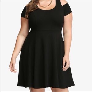 Torrid cold shoulder skater dress